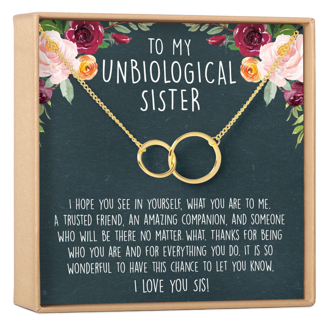 Unbiological Sister Double Circles Necklace